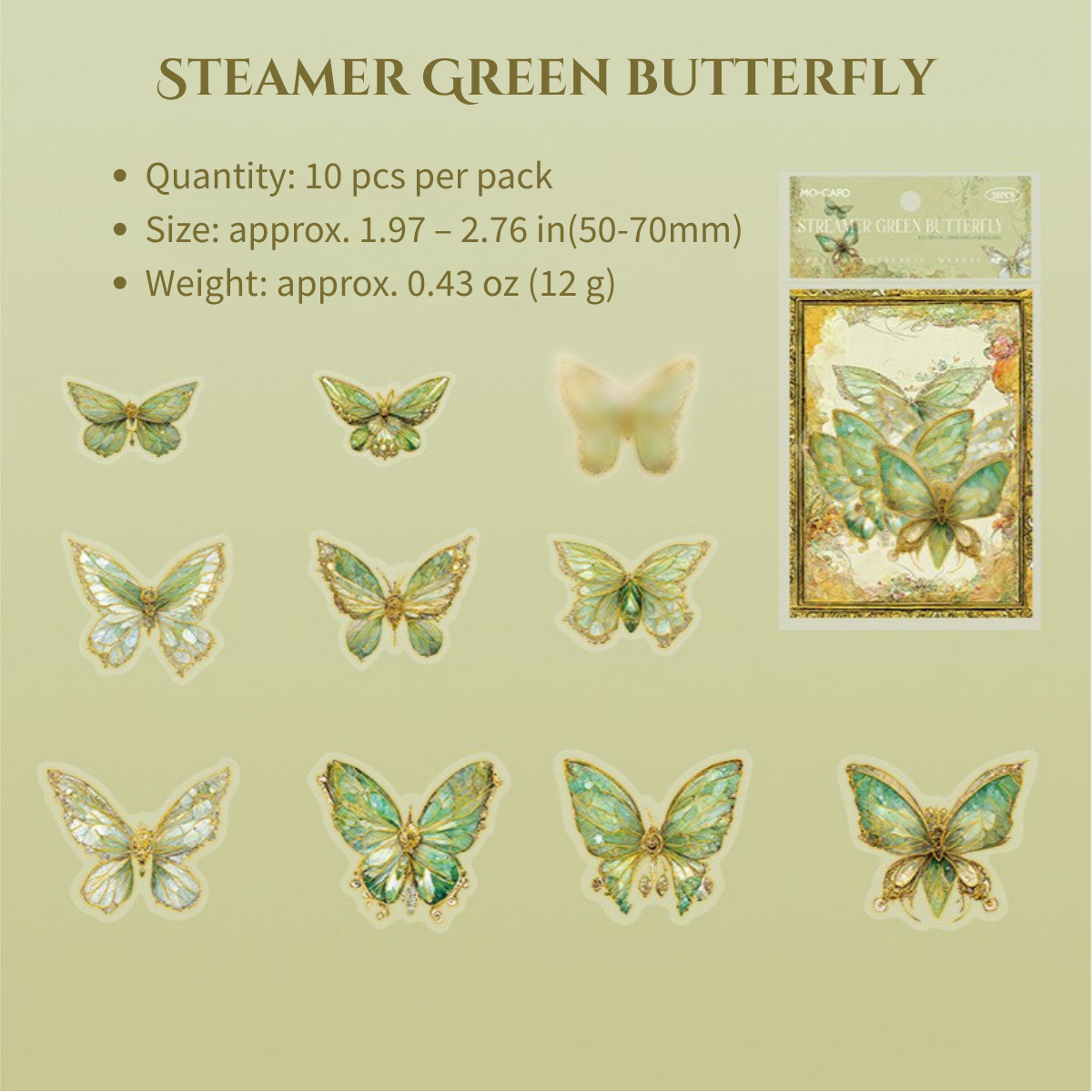 Crystal Butterfly Stickers – 10 pcs Pack
