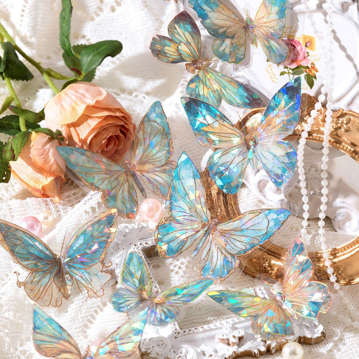 Crystal Butterfly Stickers – 10 pcs Pack