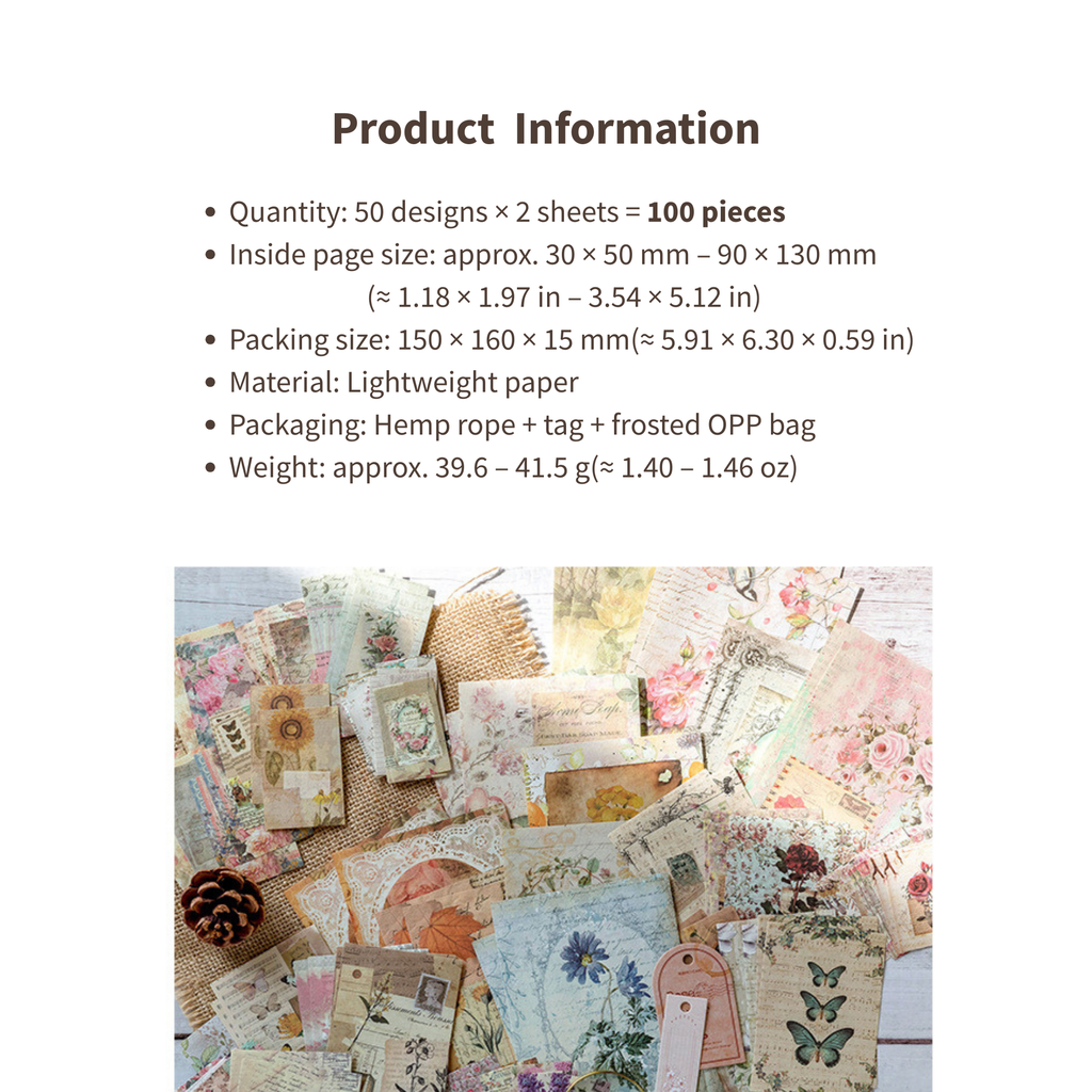 Scrapbooking Paper Pack – 100 Pcs