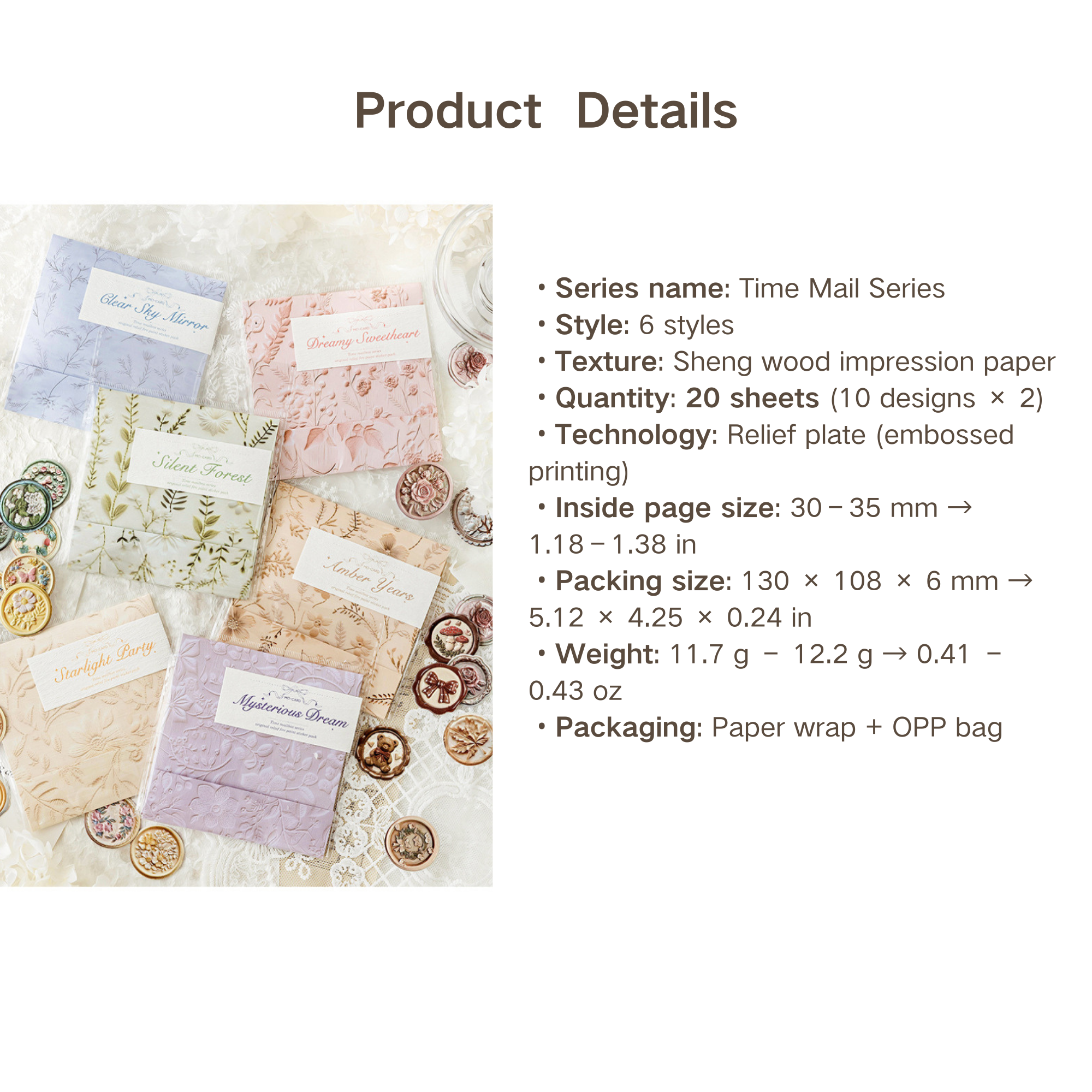 Time mail series stickers-20PCS