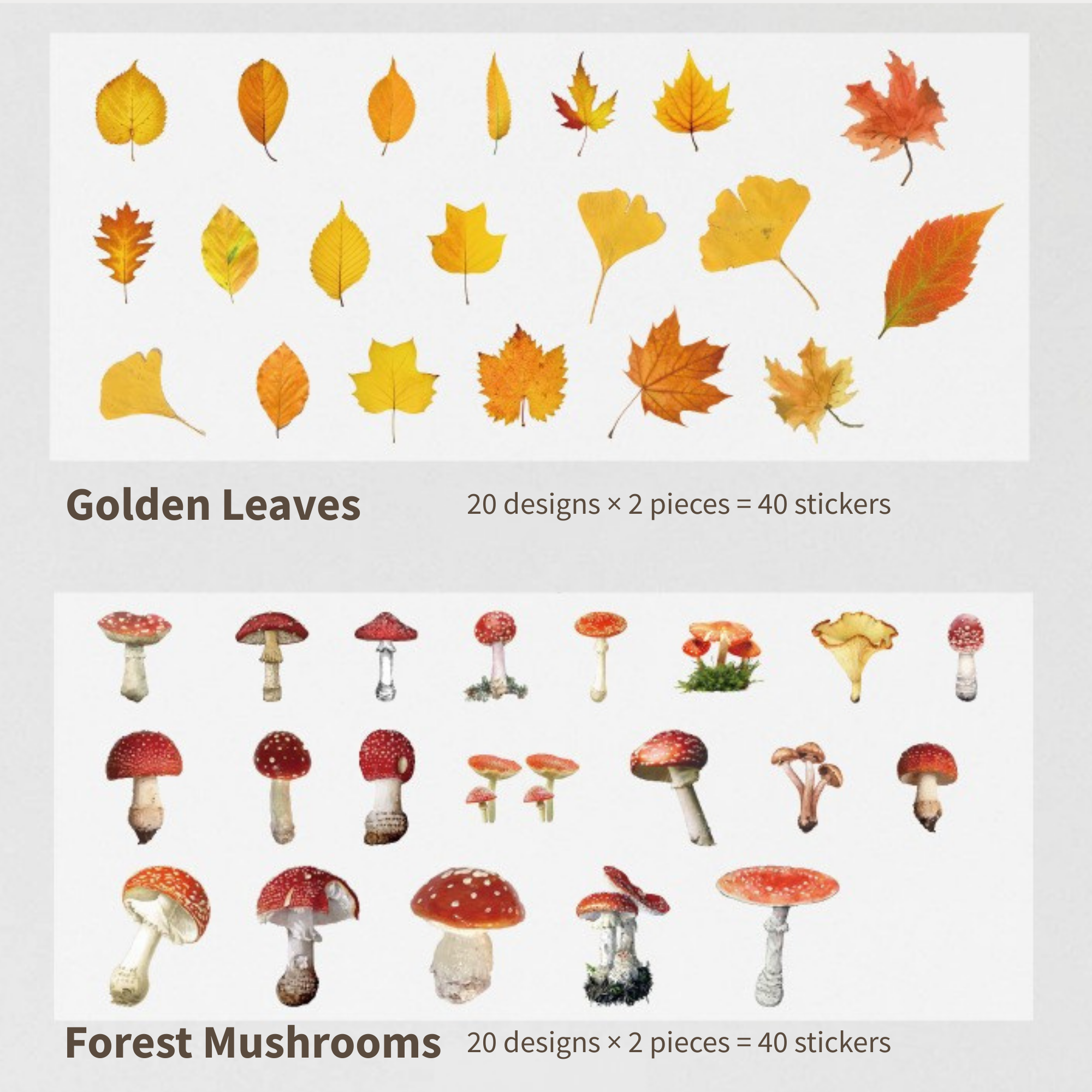 Whisper of Time Stickers – 40pcs in 1 Pack