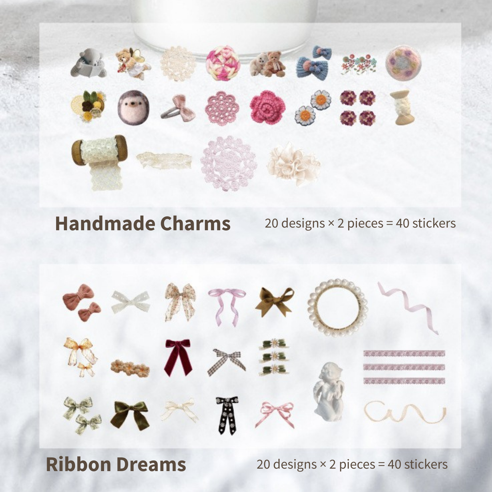 Whisper of Time Stickers – 40pcs in 1 Pack