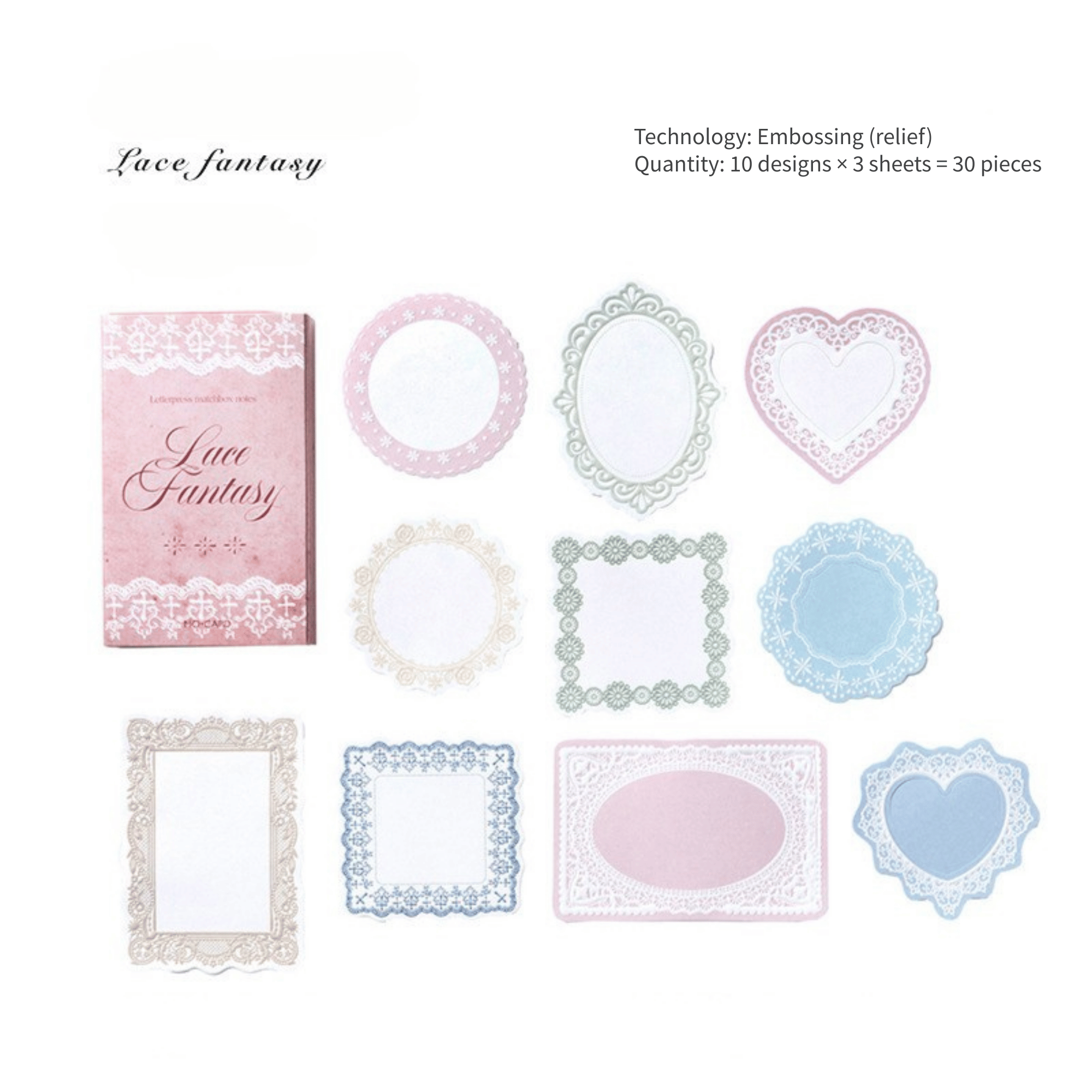 Dream Return Embossed Sticky Notes-6 unique style