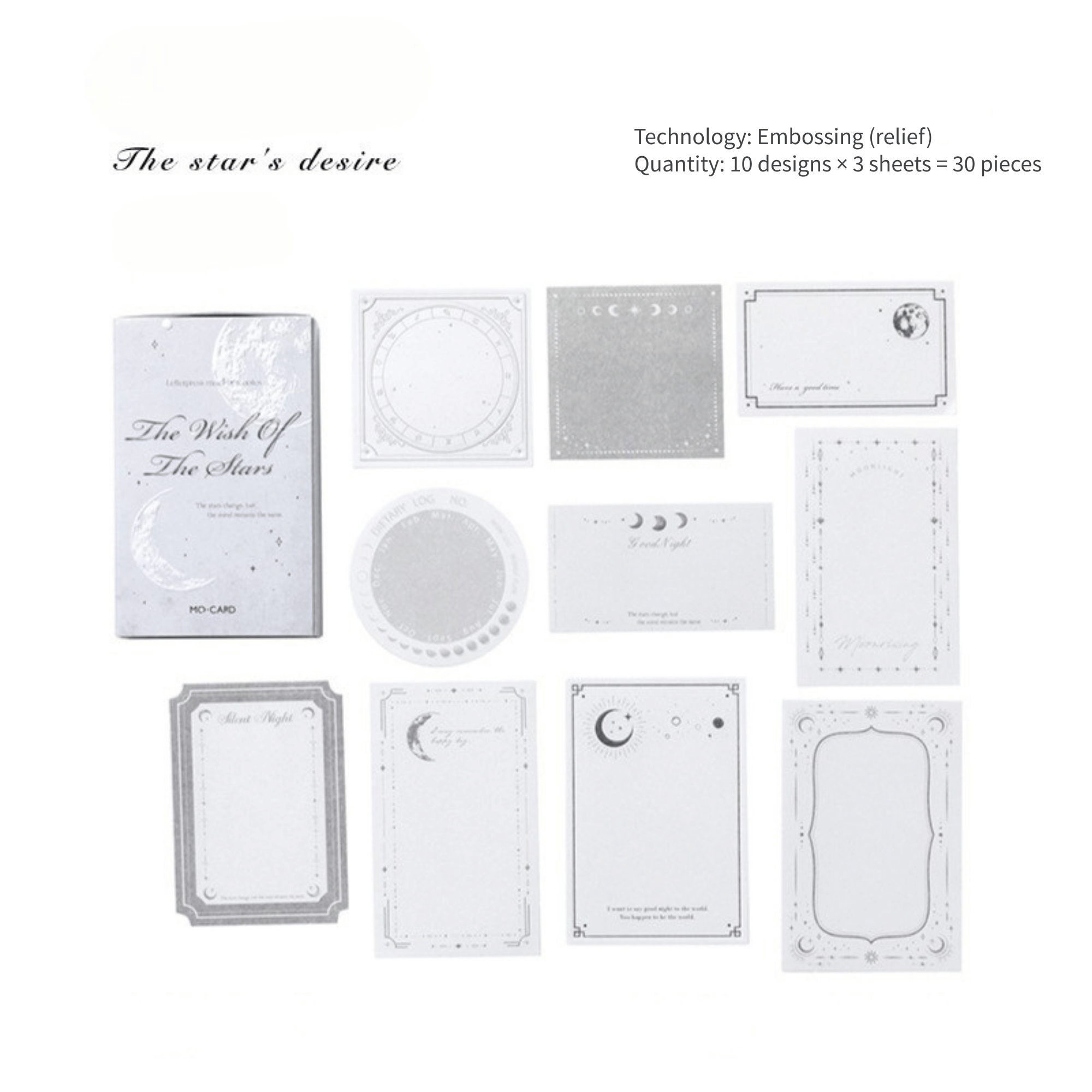 Dream Return Embossed Sticky Notes-6 unique style