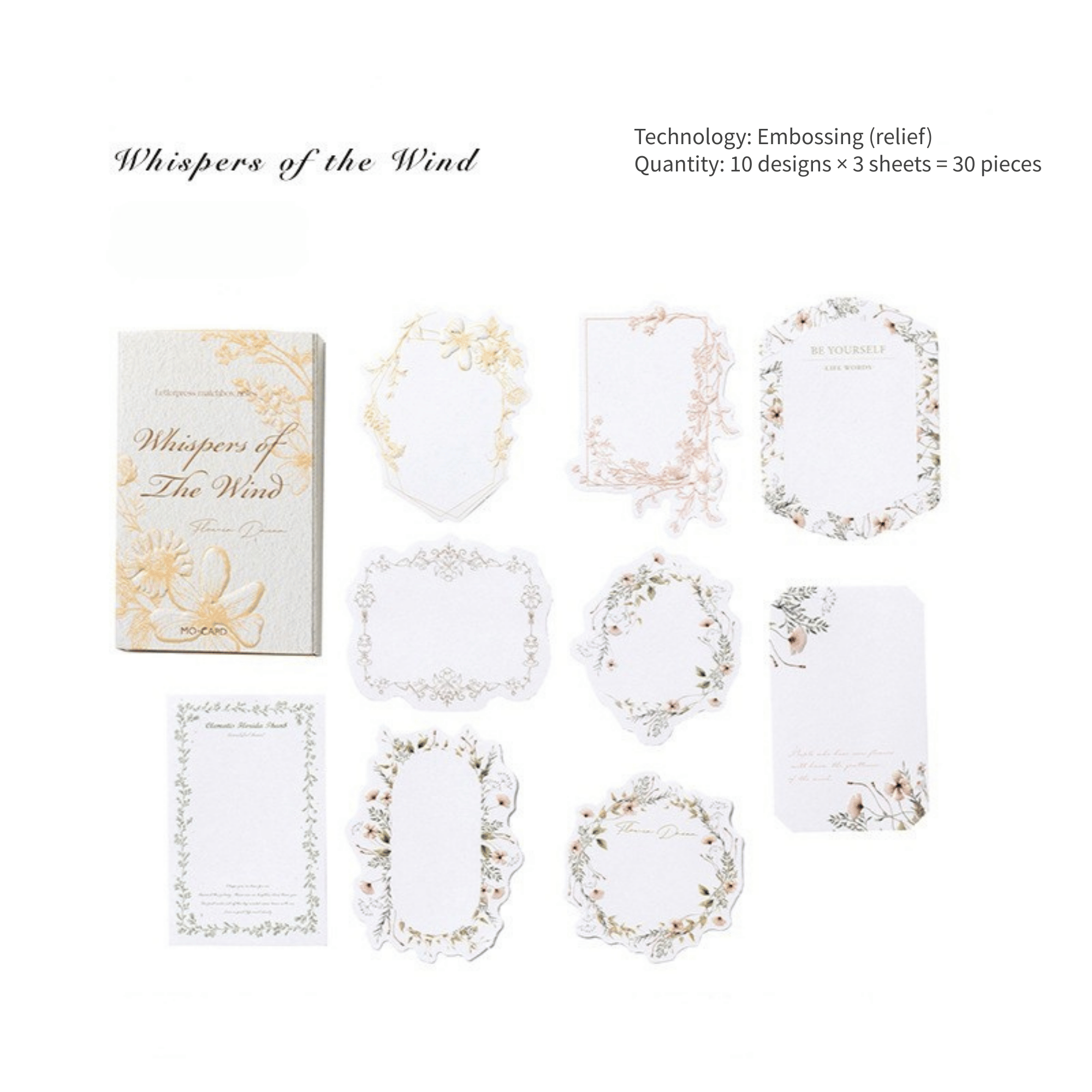 Dream Return Embossed Sticky Notes-6 unique style