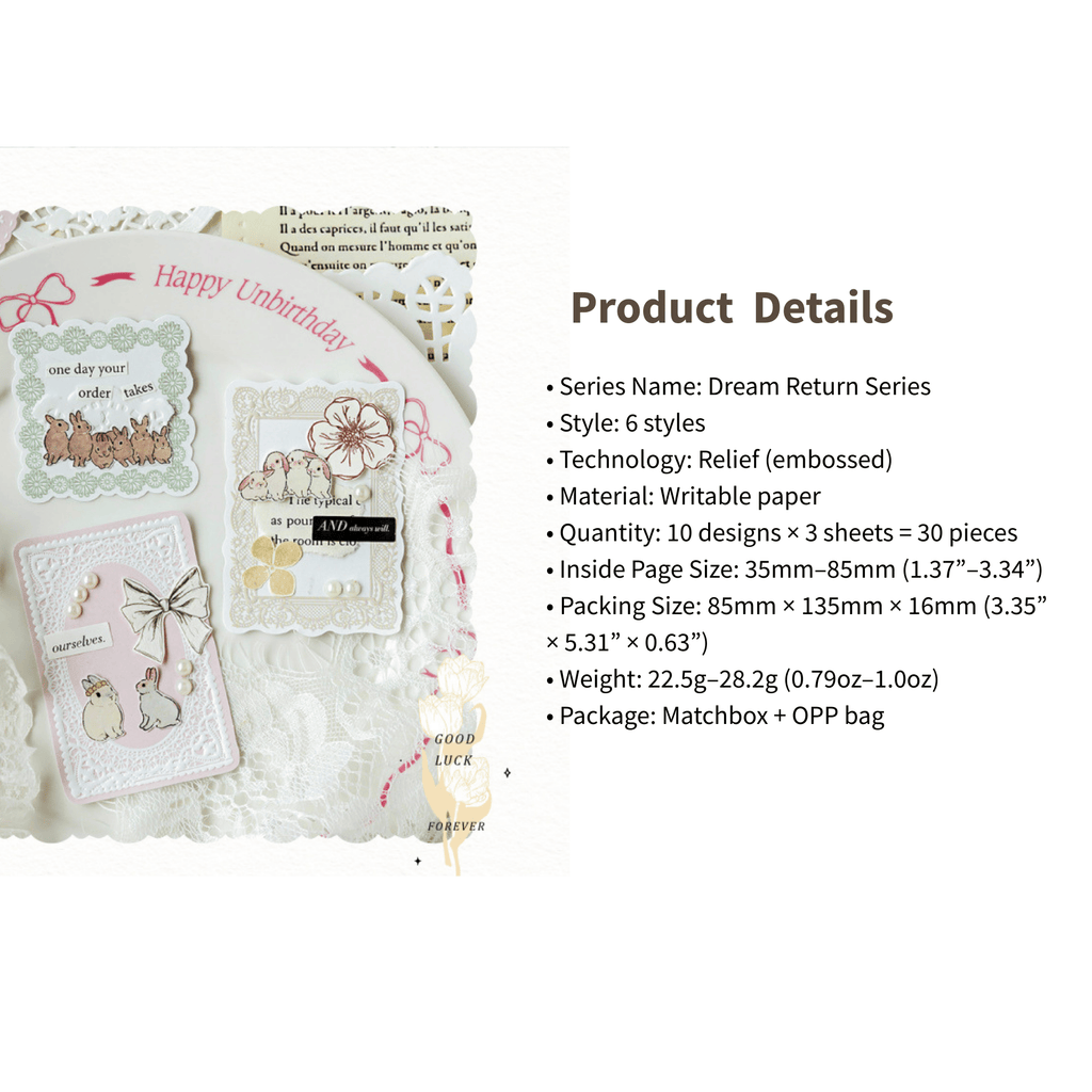 Dream Return Embossed Sticky Notes-6 unique style